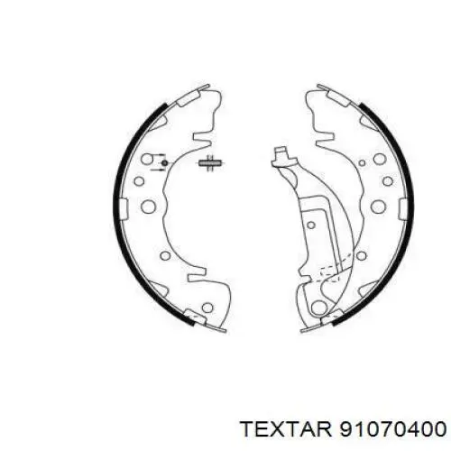 91070400 Textar Барабанные тормозные колодки