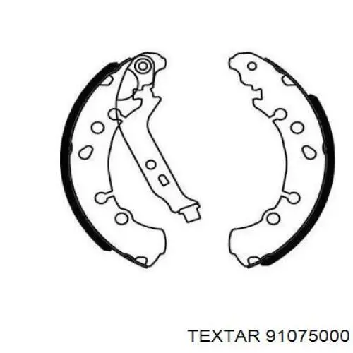 Задние барабанные колодки 91075000 Textar