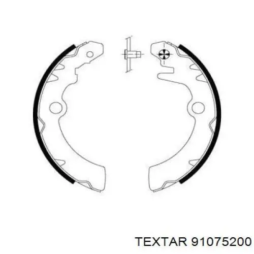 Задние барабанные колодки 91075200 Textar