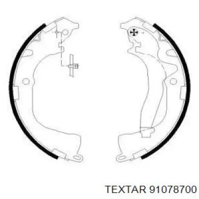 Задние барабанные колодки 91078700 Textar