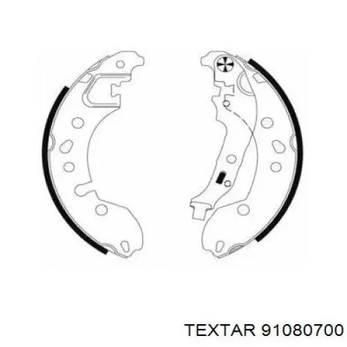 Задние барабанные колодки 91080700 Textar