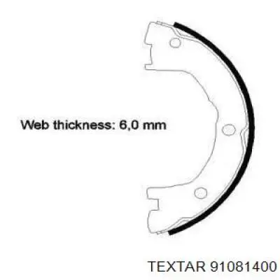 Задние барабанные колодки 91081400 Textar