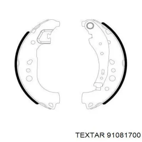 Задние барабанные колодки 91081700 Textar