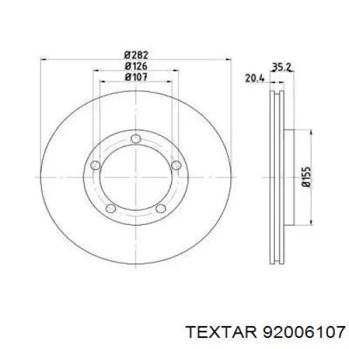 Передние тормозные диски 92006107 Textar