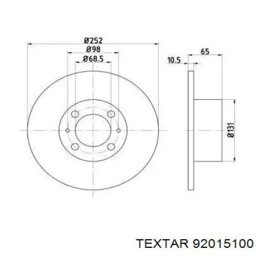 Передние тормозные диски 92015100 Textar