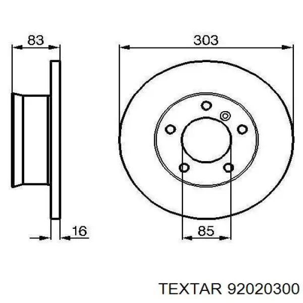 Тормоз дисковый передний Textar 92020300 цена, от 57.01 USD