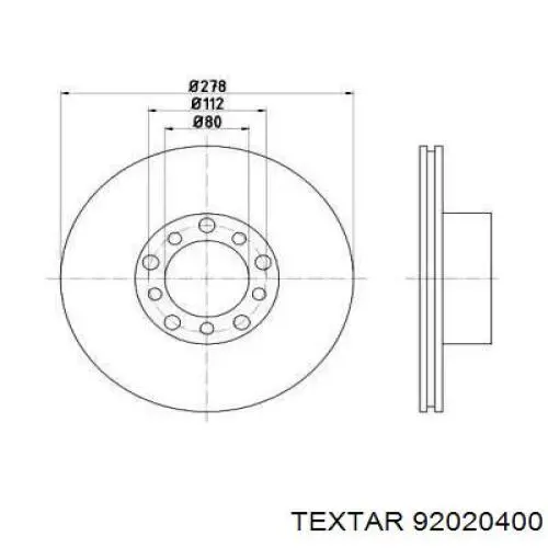 Передние тормозные диски 92020400 Textar