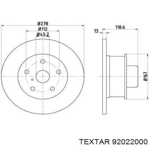 Передние тормозные диски 92022000 Textar