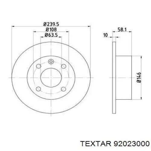 Передние тормозные диски 92023000 Textar