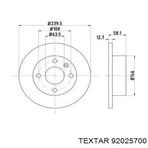 Передние тормозные диски 92025700 Textar