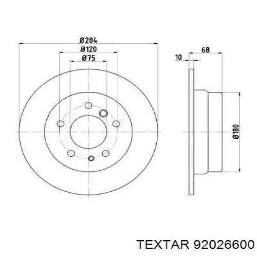 Тормозные диски 92026600 Textar