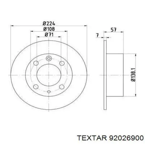 Тормозные диски 92026900 Textar