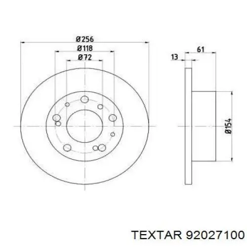 Передние тормозные диски 92027100 Textar