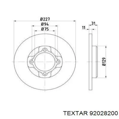 Передние тормозные диски 92028200 Textar