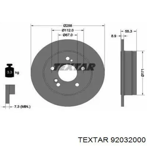 Тормозные диски 92032000 Textar