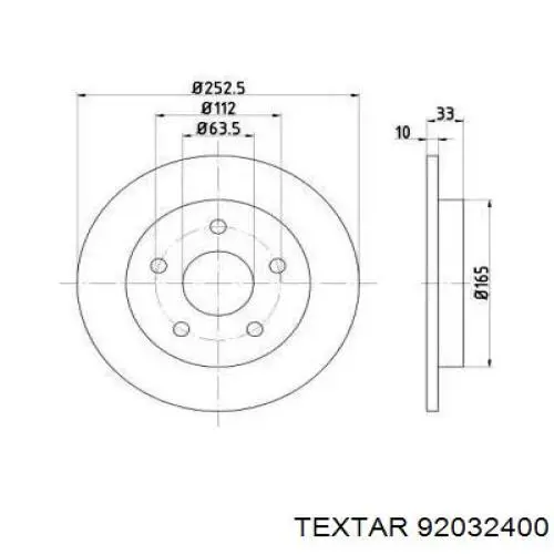 Тормозные диски 92032400 Textar