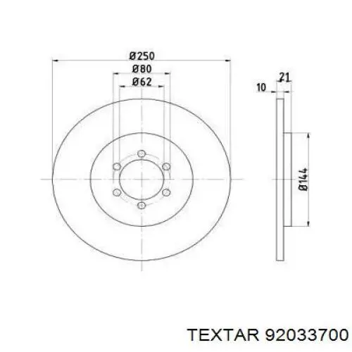 Тормозные диски 92033700 Textar