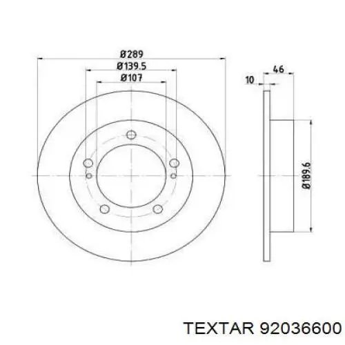 Передние тормозные диски 92036600 Textar