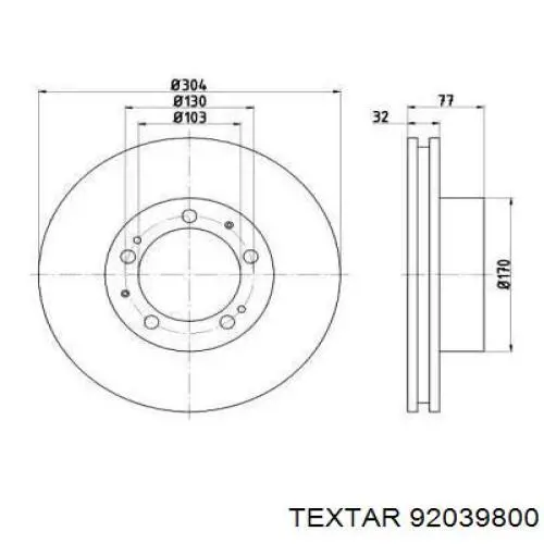 Передние тормозные диски 92039800 Textar