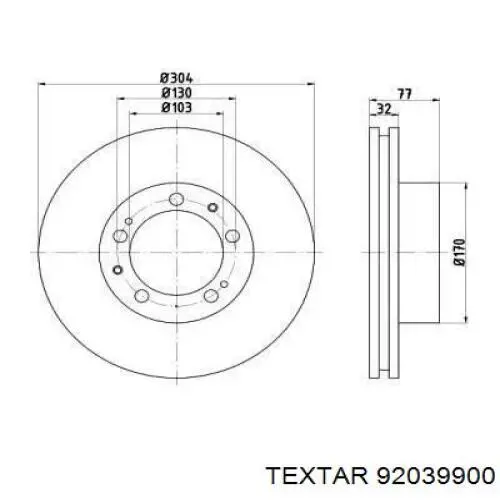 92835104303 Porsche Диск тормозной передний