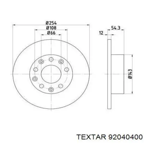 Тормозные диски 92040400 Textar