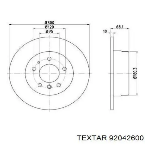 Тормозные диски 92042600 Textar