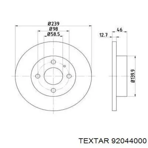 Передние тормозные диски 92044000 Textar