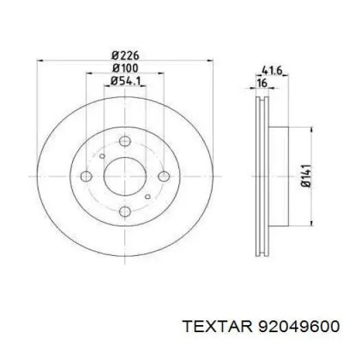 Передние тормозные диски 92049600 Textar