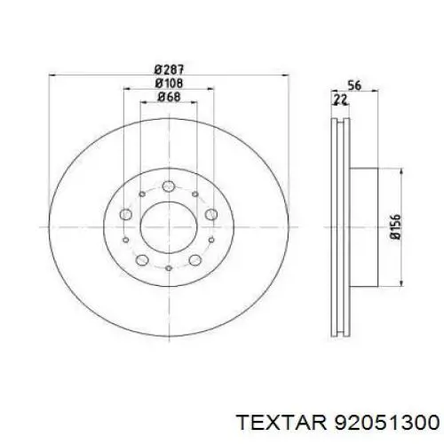 Передние тормозные диски 92051300 Textar