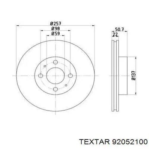 Передние тормозные диски 92052100 Textar