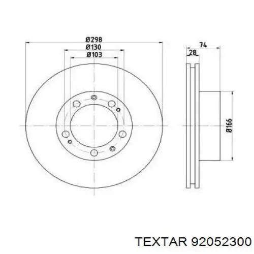 Передние тормозные диски 92052300 Textar