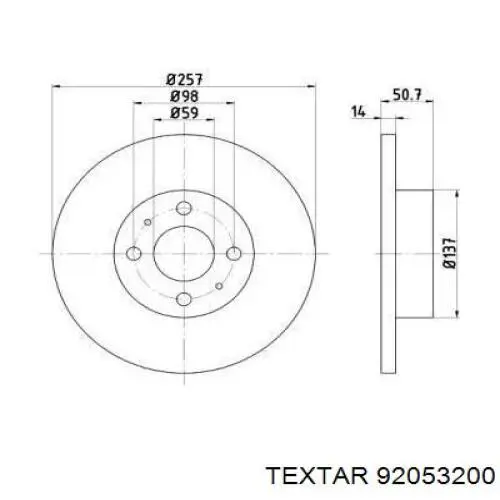 Передние тормозные диски 92053200 Textar