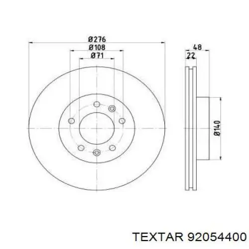 Передние тормозные диски 92054400 Textar