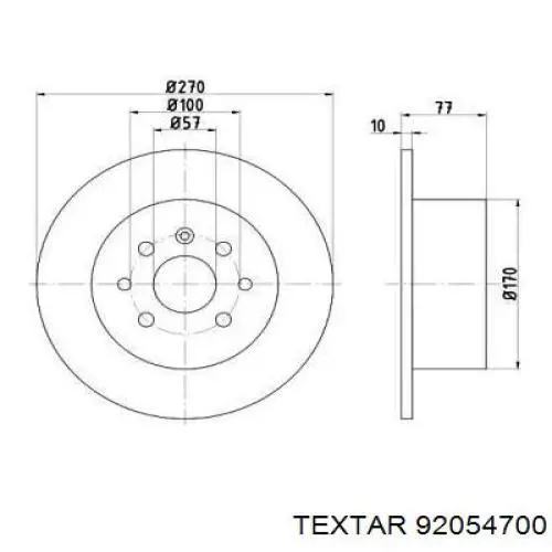 Тормозные диски 92054700 Textar