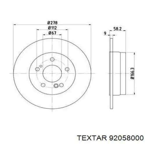 Тормозные диски 92058000 Textar