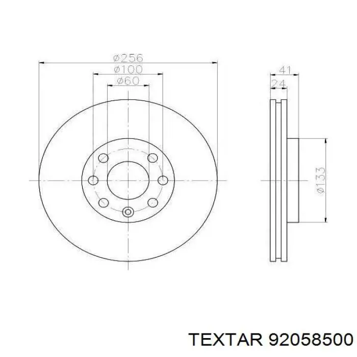 Передние тормозные диски 92058500 Textar