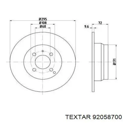 Тормозные диски 92058700 Textar