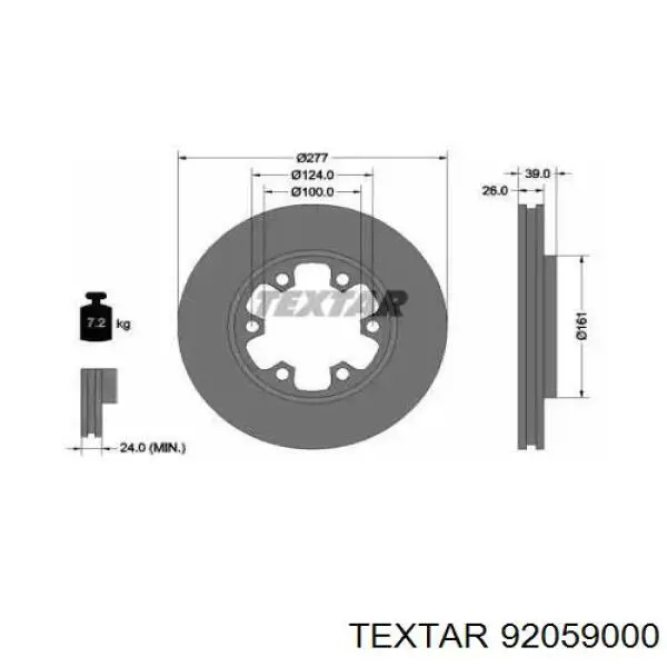 Передние тормозные диски 92059000 Textar