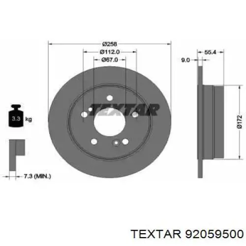 Тормозные диски 92059500 Textar