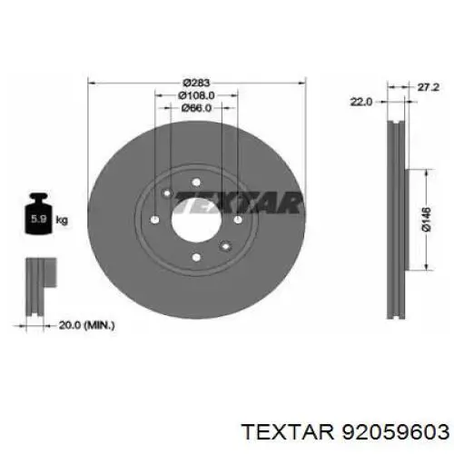 Передние тормозные диски 424997 Peugeot/Citroen