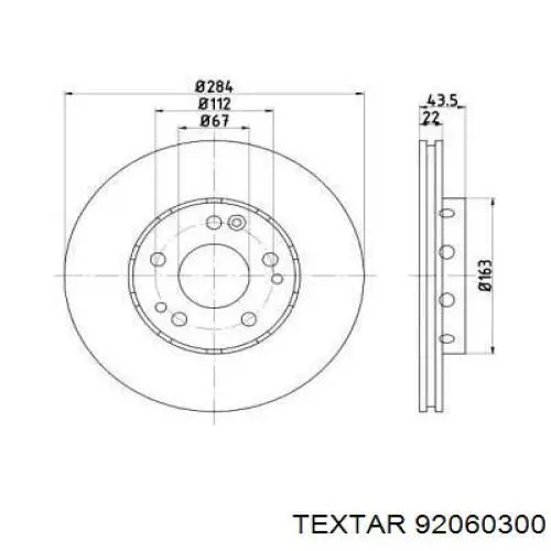 Передние тормозные диски 92060300 Textar