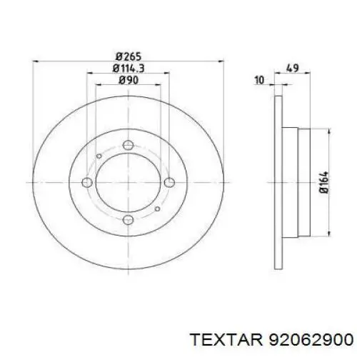 Тормозные диски 92062900 Textar