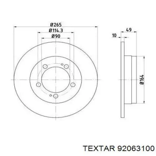 Тормозные диски 92063100 Textar