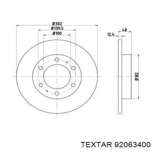 Передние тормозные диски 92063400 Textar