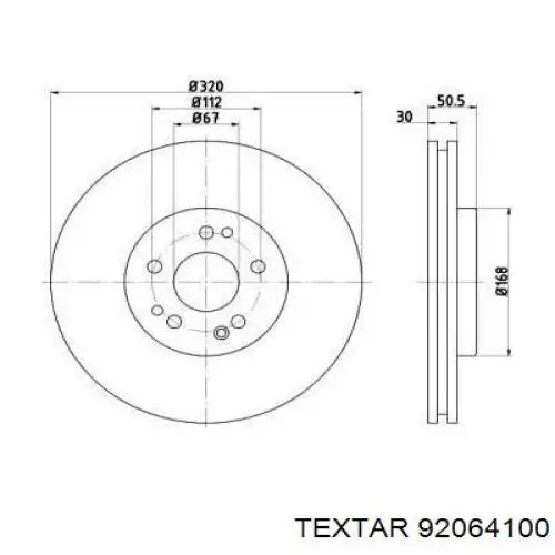 Передние тормозные диски 92064100 Textar