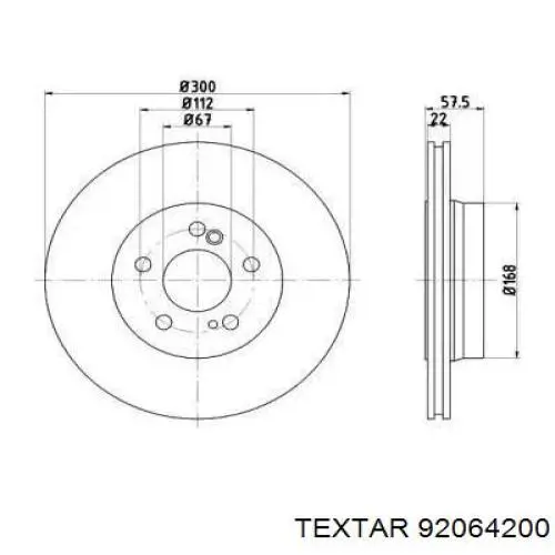 Тормозные диски 92064200 Textar