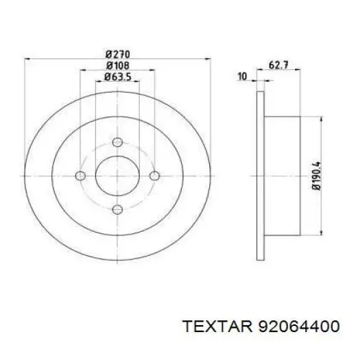 Тормозные диски 92064400 Textar