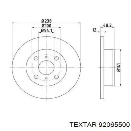 Передние тормозные диски 92065500 Textar