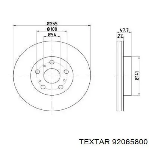 Передние тормозные диски 92065800 Textar