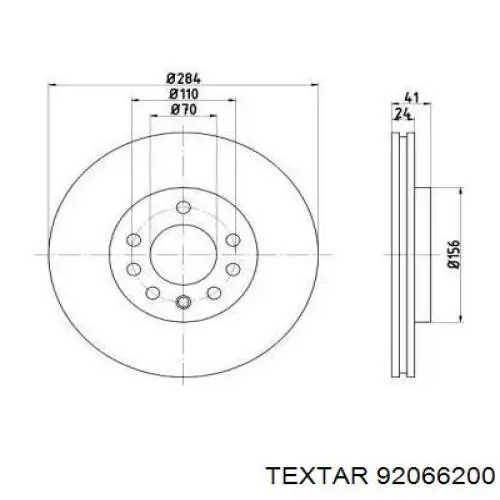 Передние тормозные диски 92066200 Textar